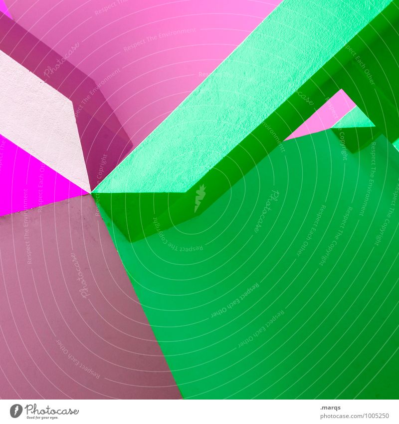 4000 Grafik u. Illustration abstrakt minimalistisch Design einfach Doppelbelichtung eckig rosa grün trendy Stil Hintergrundbild modern Lifestyle