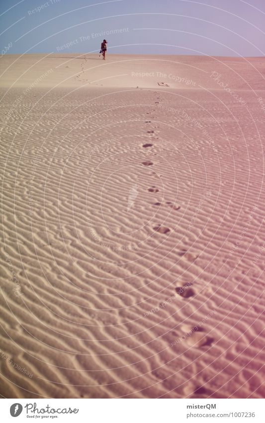 Wanderdüne IV Kunst ästhetisch Zufriedenheit laufen wandern Sand Sandstrand Wüste Strukturen & Formen Einsamkeit gehen Farbfoto Gedeckte Farben Außenaufnahme
