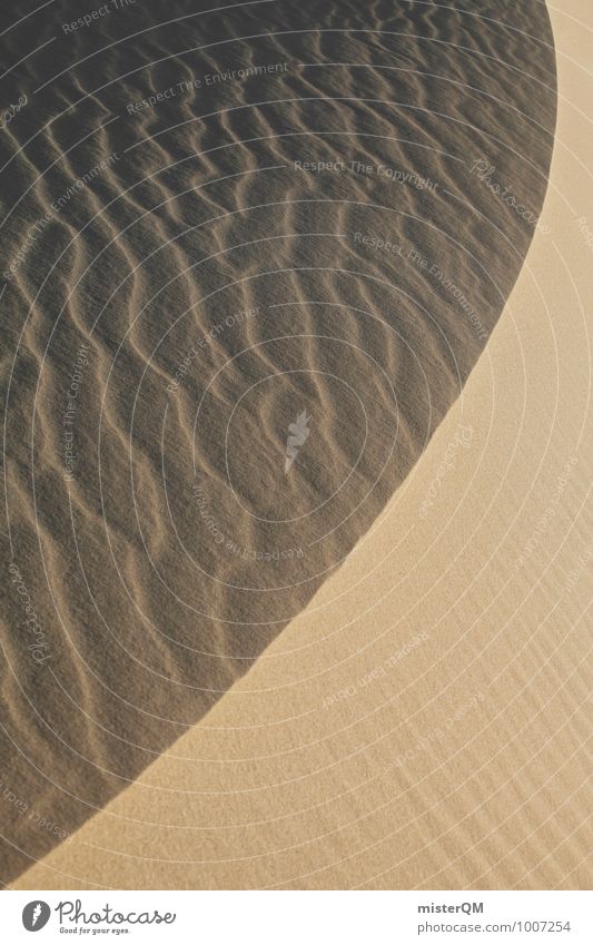 Sandschwung. Umwelt Natur Landschaft ästhetisch Zufriedenheit Stranddüne Symmetrie Muster Wüste Sahara Farbfoto Gedeckte Farben Außenaufnahme Nahaufnahme