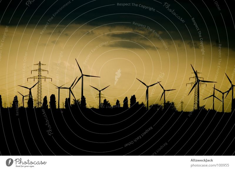 Propellersky Elektrizität Stromgenerator Sturm ökologisch Strommast Horizont umweltfreundlich Erneuerbare Energie Dienstleistungsgewerbe Industrie windernergie
