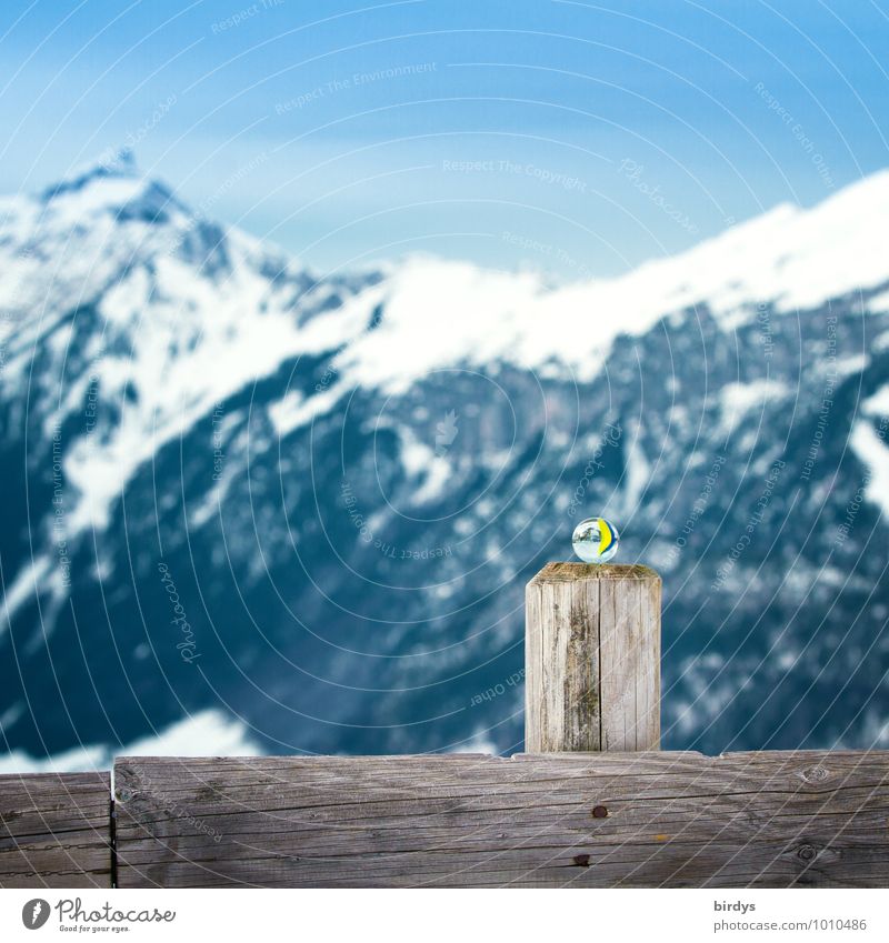 Murmel auf Reisen - Schweizer Alpen Ferien & Urlaub & Reisen Winter Berge u. Gebirge Landschaft Wolkenloser Himmel Schnee Schneebedeckte Gipfel Glaskugel