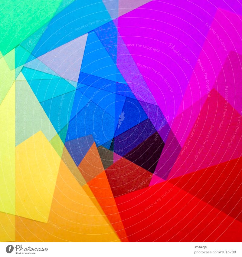 Polygon Stil Design ästhetisch eckig mehrfarbig Farbe Kreativität Irritation Rauschmittel LSD Papier spektral Doppelbelichtung Farbfoto Nahaufnahme abstrakt