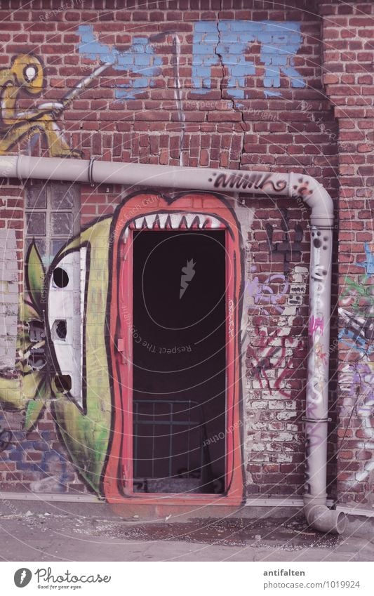 Mal richtig das Maul aufreißen! Lifestyle Freizeit & Hobby Graffiti sprühen Kunst Künstler Maler Kunstwerk Düsseldorf Stadt Stadtrand Industrieanlage Fabrik