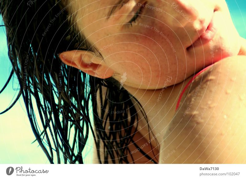 sunbath Schwimmbad Sommer Erholung nass Physik kalt Freude Wasser Wärme Haare & Frisuren