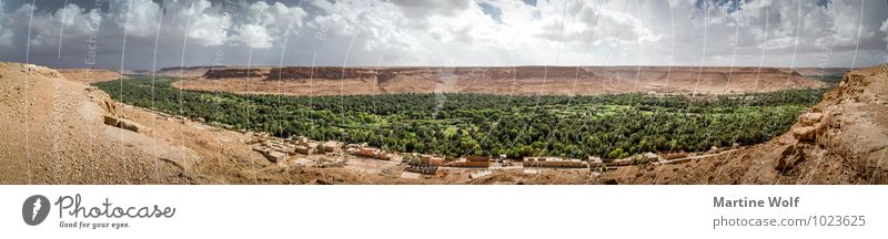 Vallée du Ziz Panorama Natur Landschaft Urelemente Wasser Gewitterwolken Schlucht Oase Marokko Afrika bedrohlich Überleben Ziz-Tal Panorama (Bildformat)