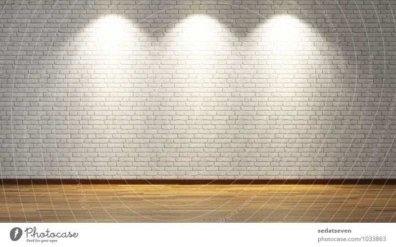 Weiße Backsteinmauer der Wiedergabe 3D Design Lampe Gebäude Architektur Stein Beton alt dreckig braun grau weiß Weißer Raum Parkett weiße Ziegelwand Konsistenz