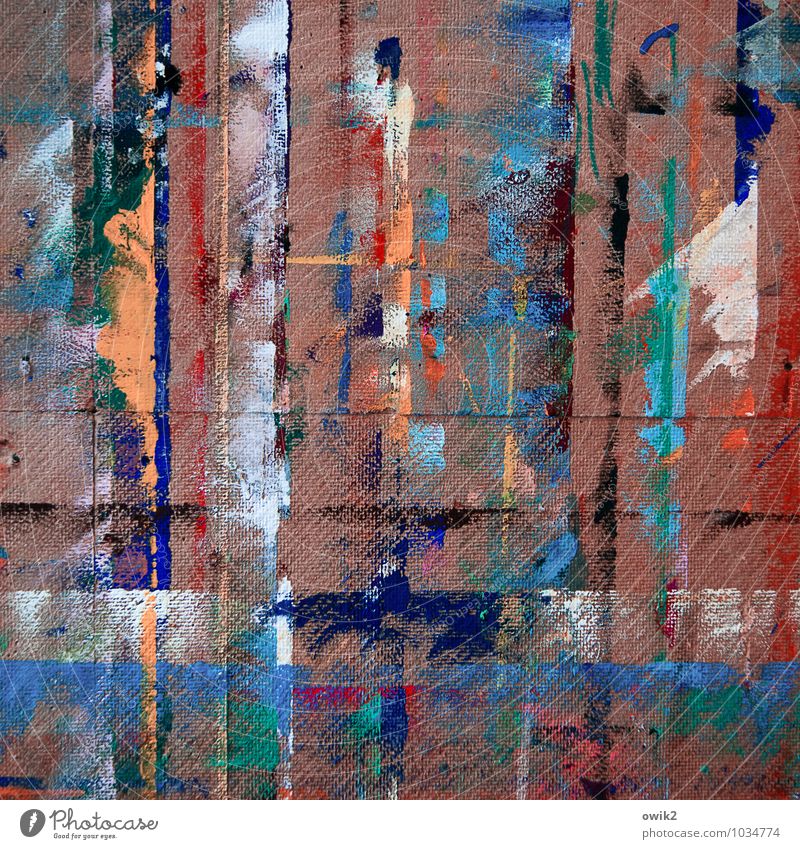 Migration Design Kunst Kunstwerk Gemälde Randerscheinung Farbstoff Farbfleck Farbenspiel Farbenwelt Fleck gefleckt scheckig leuchten verrückt blau braun