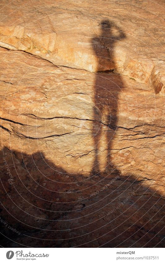 Sonnenbild. Mensch 1 Umwelt Abenteuer ästhetisch Reisefotografie Schatten Fotografieren steinig Stein Felsen Farbfoto Gedeckte Farben Außenaufnahme