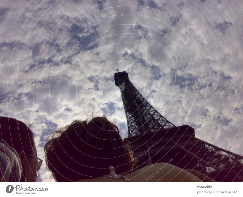 Eine Reise nach Paris groß Tour d'Eiffel historisch Lomografie staunen bewundern Himmel Ferien & Urlaub & Reisen Perspektive