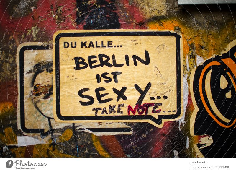 Bernd & Kalle Stil Subkultur Straßenkunst Typographie Comic Berlin Wand Sprechblase Redewendung sprechen Originalität positiv trashig Geborgenheit Sympathie