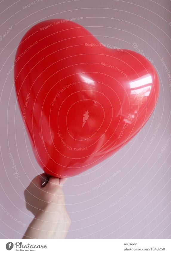 Big love Feste & Feiern Valentinstag Muttertag Hochzeit Geburtstag Kindererziehung Partnerschaftsvermittlung Hand Luftballon Kunststoff Zeichen Herz glänzend