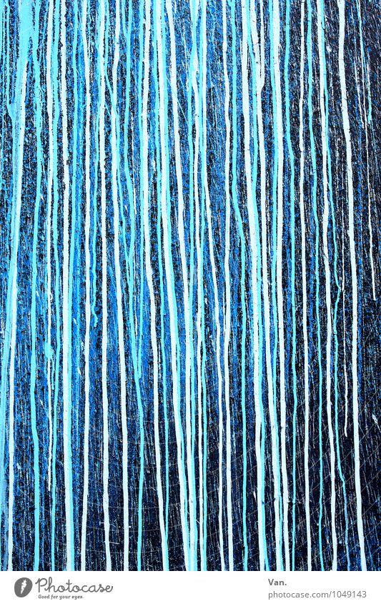 III Kunst Mauer Wand blau weiß Streifen Farbe Farbfoto mehrfarbig Außenaufnahme Menschenleer Tag