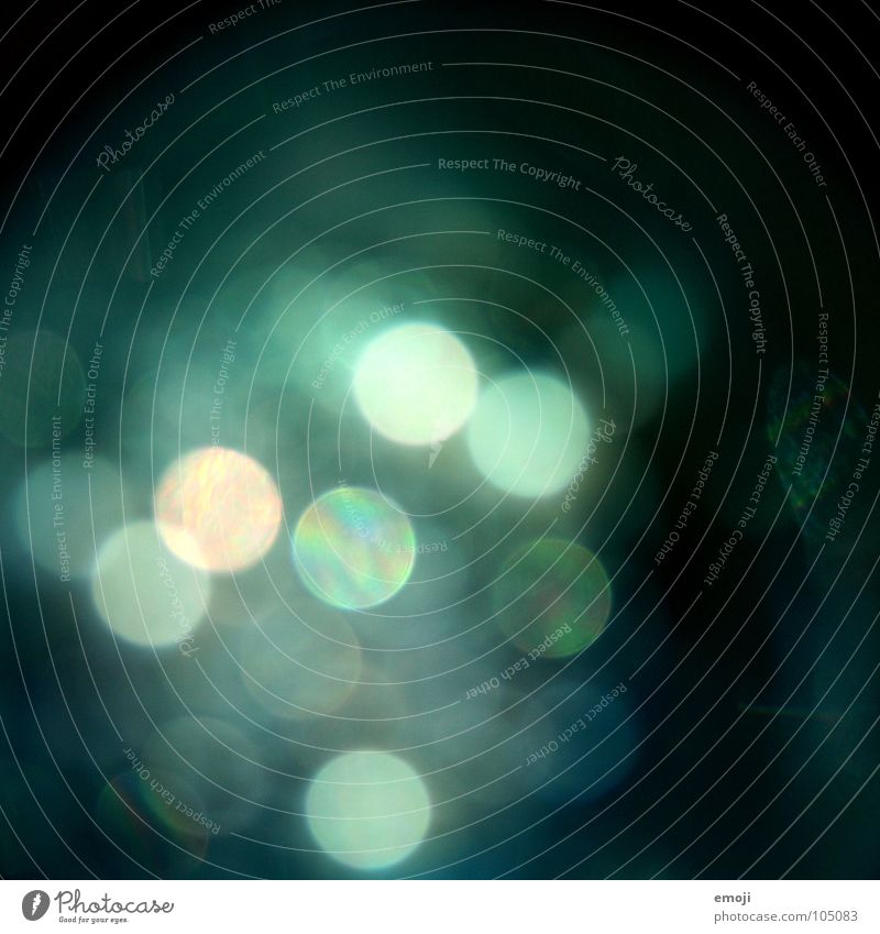 Lichtpunkte Unschärfe Makroaufnahme Nebel zyan grün dunkel glänzend Perlmutt Hintergrundbild Nahaufnahme obskur glitzrig Punkt Lampe light points blau hell