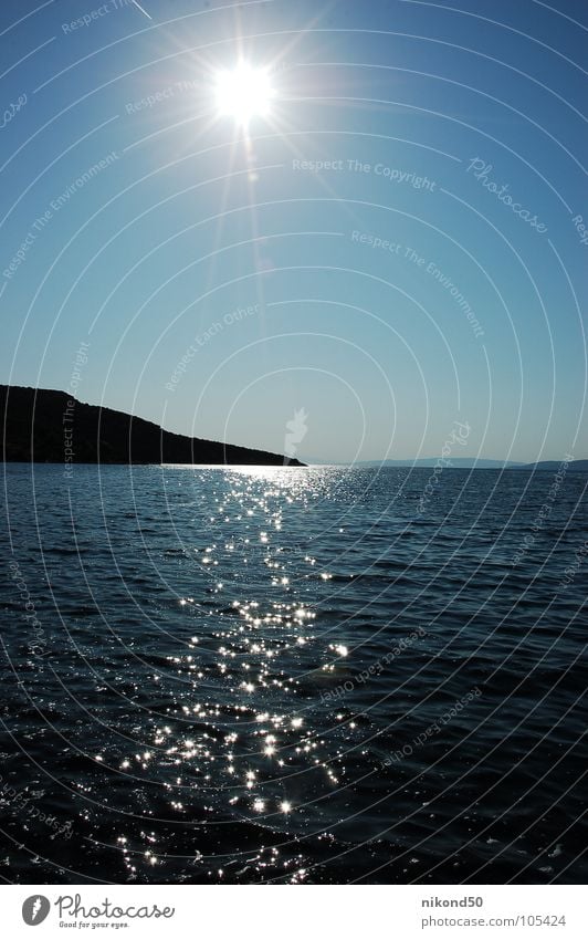 Meer Sommer Ferien & Urlaub & Reisen Physik Sonne Kroatien Wasser blau Himmel Wärme reflektion