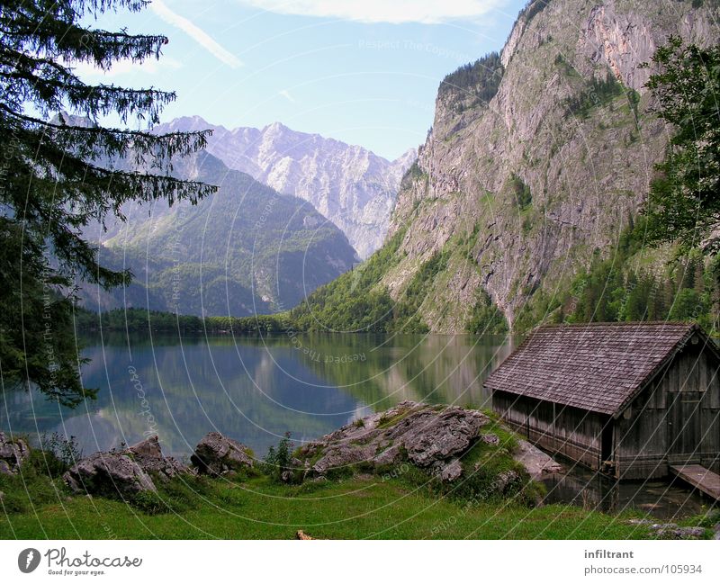 Der Obersee - totale Stille See Bayern ruhig Romantik Berge u. Gebirge Wasser Alpen Landschaft Hütte Natur