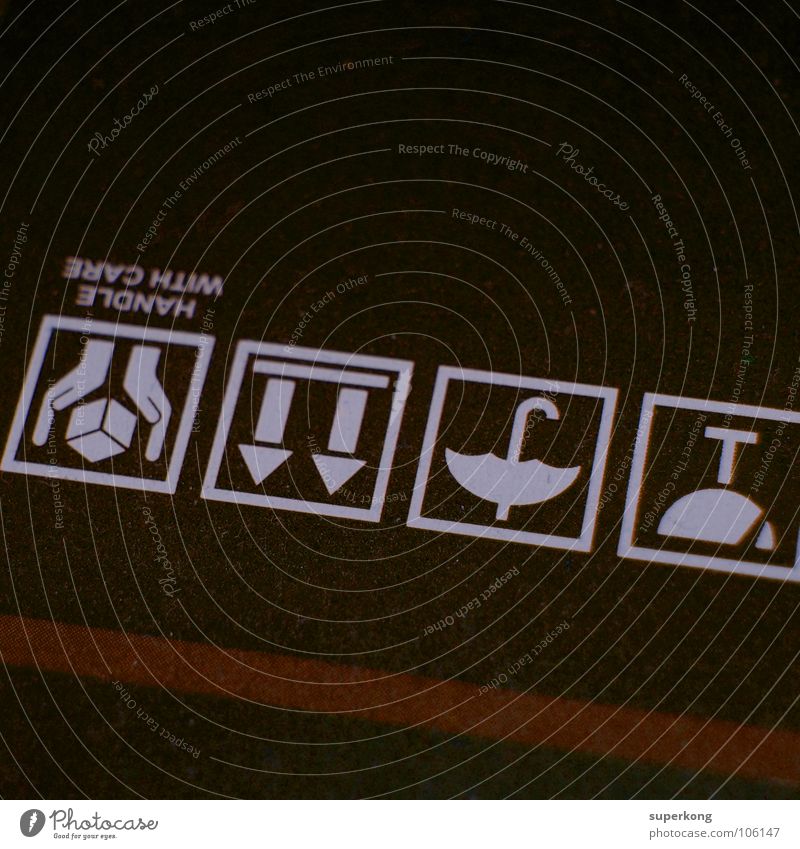 Signs Symbole & Metaphern Schachtel Regenschirm Richtung Sinn Logo Piktogramm Hand abstrakt Quadrat labil obskur Karton Wegweiser Hinweisschild Aussage