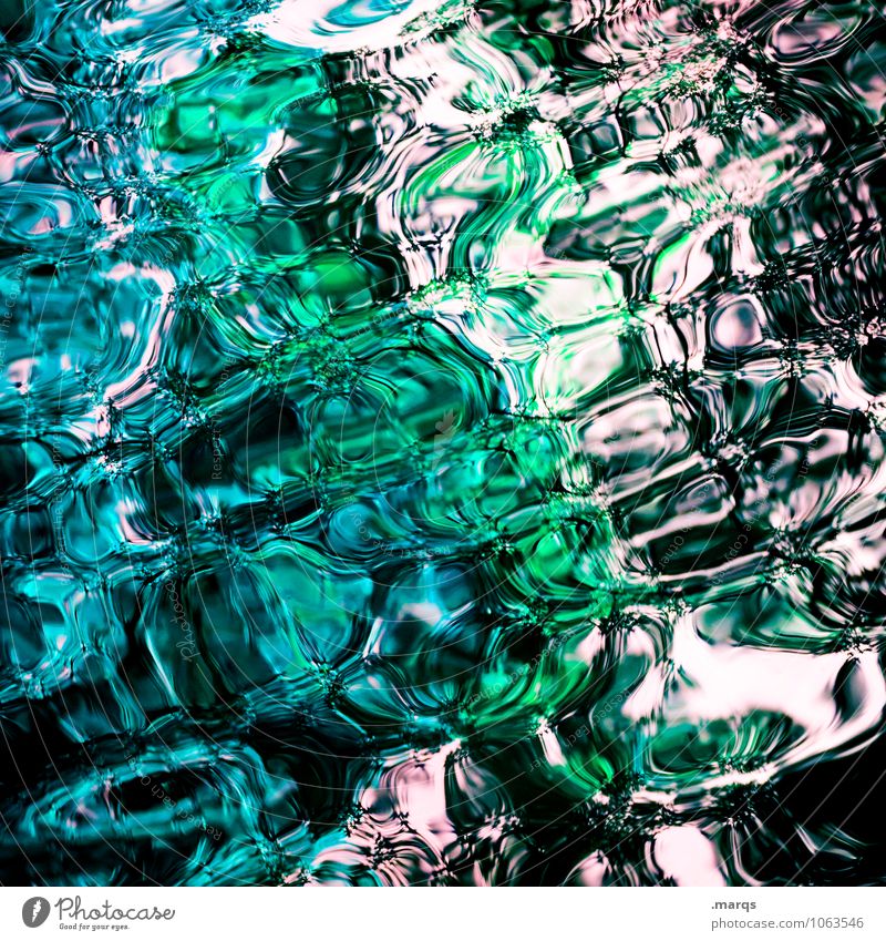 Liquid Wasser außergewöhnlich kalt nass blau grün schwarz weiß Farbe Surrealismus Flüssigkeit Reflexion & Spiegelung Farbfoto Außenaufnahme Nahaufnahme abstrakt