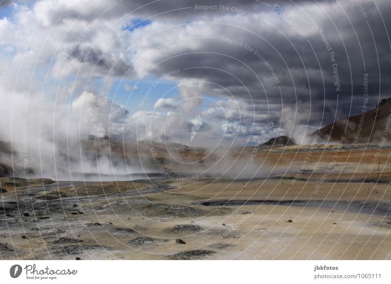 ISLAND / Námafjall [2] Umwelt Natur Landschaft Urelemente Erde Sand Feuer Wolken Sommer Klima Schönes Wetter Nebel Wärme Felsen Vulkan heiß Namafjall