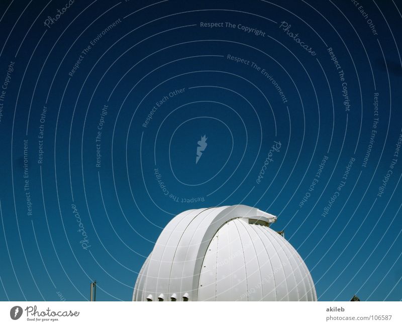 Sie leben Teleskop Observatorium weiß Bildung Himmel blau Wetter Technik & Technologie Metall