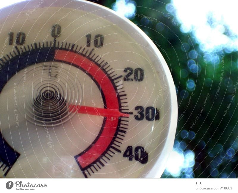 Im Schatten (!) Physik transpirieren Dinge Wärme 30 Grad Celcius °C Grad Celsius Thermometer