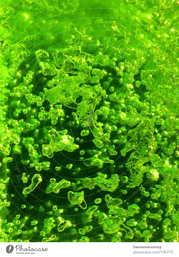Grüner Glibber grün Schleim Gel zähflüssig Algen Vase Ekel Hintergrundbild Makroaufnahme Nahaufnahme Außerirdischer Blut blasen glibber space Flüssigkeit Gift