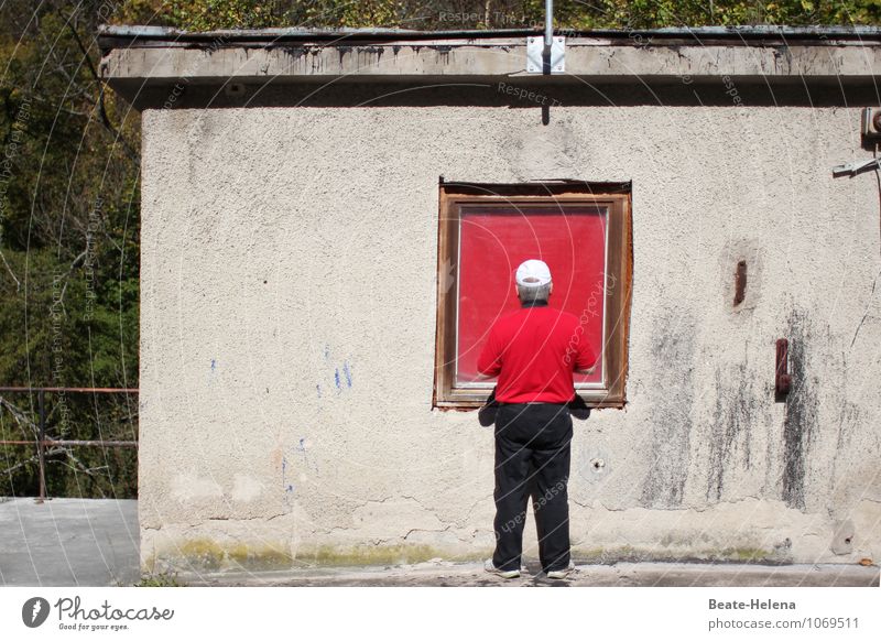 Hüttengaudi | hier ist Rot angesagt Freizeit & Hobby Wohnung Mann Erwachsene Sommer Dorf Bauwerk Mauer Wand Fenster Bekleidung T-Shirt Hose Mütze beobachten