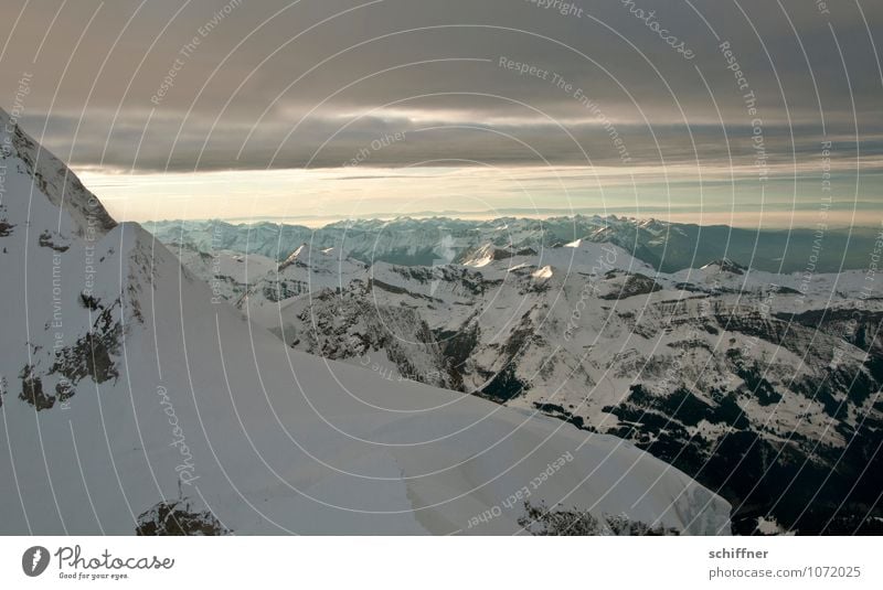 Genfer See Umwelt Natur Landschaft Klima Klimawandel Eis Frost Schnee Felsen Alpen Berge u. Gebirge Gipfel Schneebedeckte Gipfel Gletscher kalt Wolkendecke