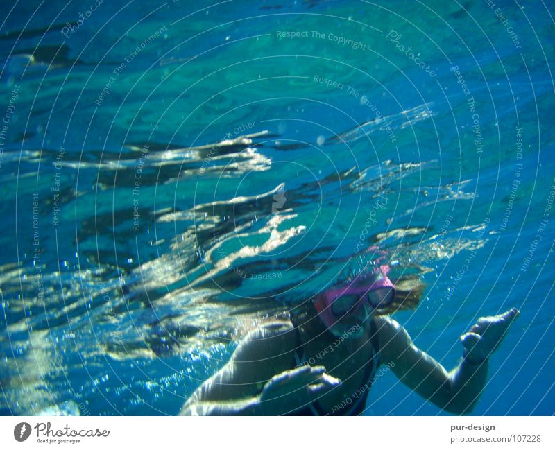 unterwasser6 Meer Wellen Schnorcheln tauchen Meerwasser Kreta Ferien & Urlaub & Reisen Bikini Frau Reflexion & Spiegelung Paleochora Wasser Unterwasseraufnahme