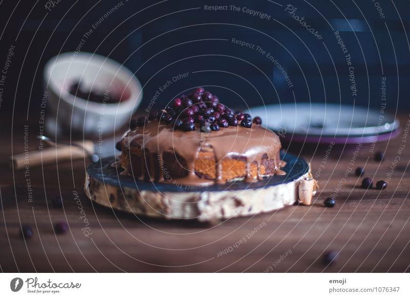 Marmorkuchen mit Schokolade & Heidelbeeren Frucht Kuchen Dessert Süßwaren Blaubeeren Ernährung lecker süß braun Kalorienreich Sünde Völlerei genießen