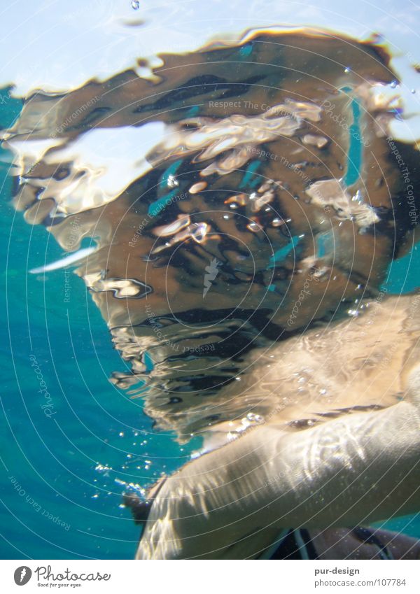 Unterwasser_10 Meer Wellen Schnorcheln tauchen Meerwasser Kreta Ferien & Urlaub & Reisen Bikini Frau Reflexion & Spiegelung Paleochora Wasser