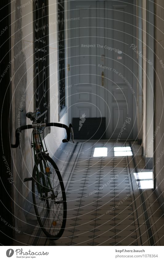 Rad auf weitem Flur Häusliches Leben Wohnung Haus Umzug (Wohnungswechsel) Rennrad Fahrrad Altstadt Architektur Altbau Verkehrsmittel retro sportlich Vertrauen