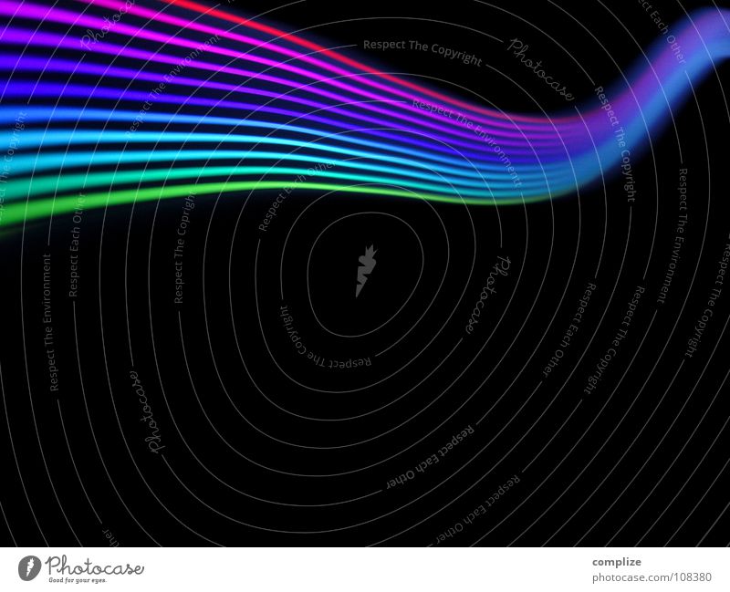 farbspektrum 03 spektral Spektralfarbe regenbogenfarben Streifen Licht zart parallel elektronisch Lichtschlauch Schlauch schwarz virtuell online violett grün