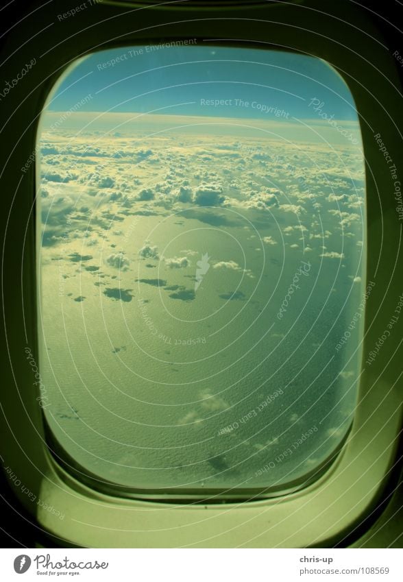 Über den Wolken 5 Aussicht Durchblick Klimawandel Sonne Luft Horizont Panorama (Aussicht) Flugzeug weiß Meer Wellen Ozon Umweltverschmutzung Kondenswasser