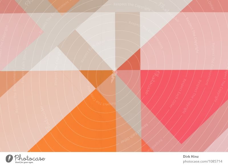 Ganz schön eckig Kunst modern grau orange rosa weiß Dreieck Strukturen & Formen Rechteck Streifen Muster Tapetenmuster überlagert überdeckt Doppelbelichtung