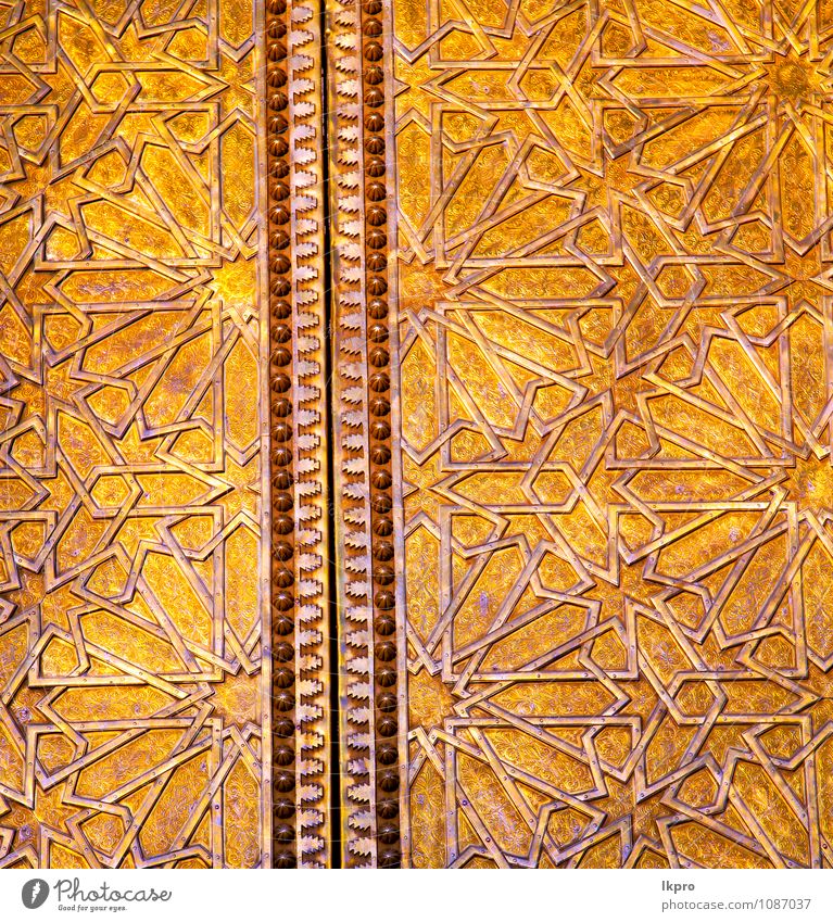 in afrika das alte holz Stil Design Dekoration & Verzierung Gebäude Architektur Tür Metall Gold Stahl dreckig historisch retro gelb grau Sicherheit Schutz