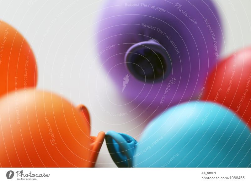 Luftballons Lifestyle Design Freude Freizeit & Hobby Spielen Kinderspiel Feste & Feiern Geburtstag modern rund mehrfarbig violett orange türkis Fröhlichkeit