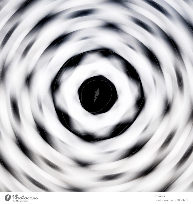 Am Rad drehen Stil Design Ornament Linie Kreis Kreisel Geschwindigkeit verrückt schwarz weiß Bewegung Irritation hypnotisch durchdrehen Doppelbelichtung