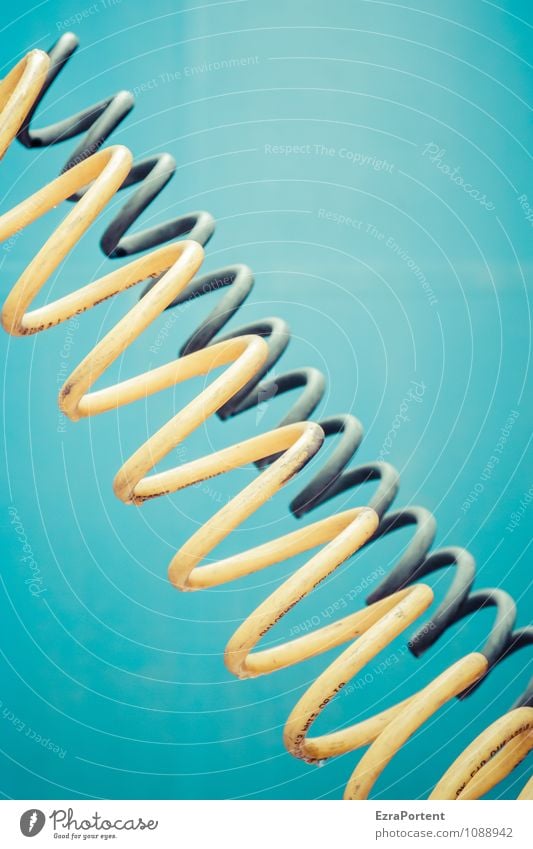 Versorgung die 2. Design Technik & Technologie Energiewirtschaft Kunststoff Linie blau gelb Grafik u. Illustration Verbindung Kabel Spirale Spiralkabel