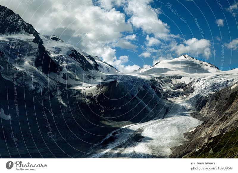Pasterze Gletscher am Grossglockner Umwelt Natur Landschaft Himmel Wolken Sommer Klimawandel Wärme Alpen Gipfel Schneebedeckte Gipfel Schlucht gigantisch groß