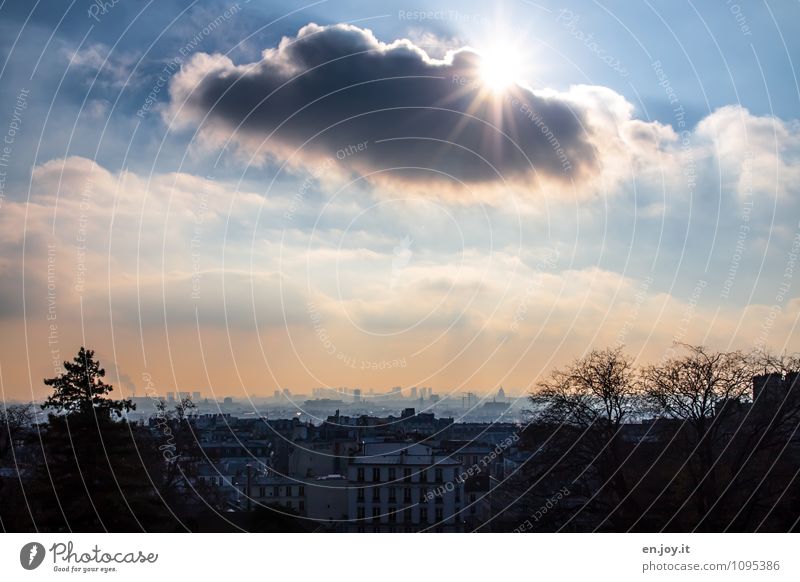 Schattenspiele Ferien & Urlaub & Reisen Ausflug Ferne Sightseeing Städtereise Himmel Wolken Horizont Klima Schönes Wetter Paris Frankreich Stadt Hauptstadt