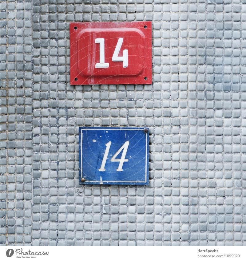 Variation Istanbul Altstadt Haus Gebäude Mauer Wand Fassade Ziffern & Zahlen Schilder & Markierungen lustig verrückt blau grau rot Fliesen u. Kacheln Hausnummer