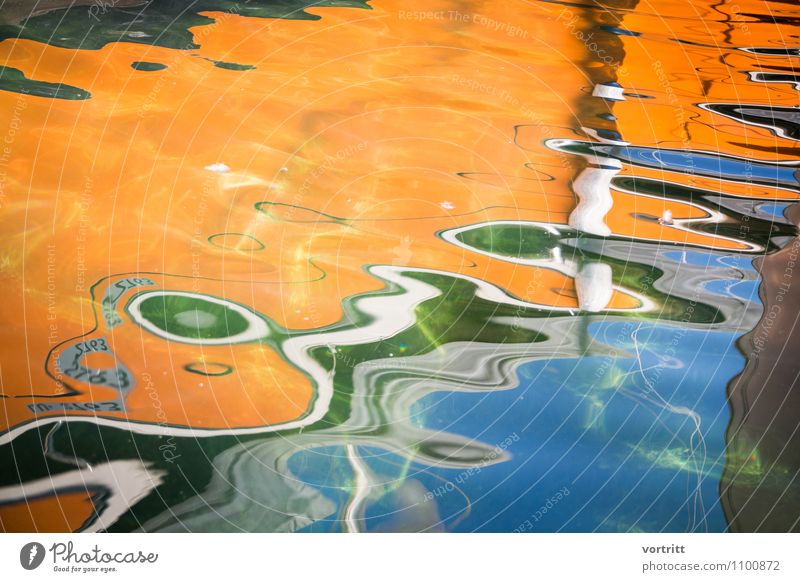 Verspielt Gemälde Umwelt Natur Urelemente Wasser träumen ästhetisch außergewöhnlich blau mehrfarbig orange bizarr See Reflexion & Spiegelung Verzerrung