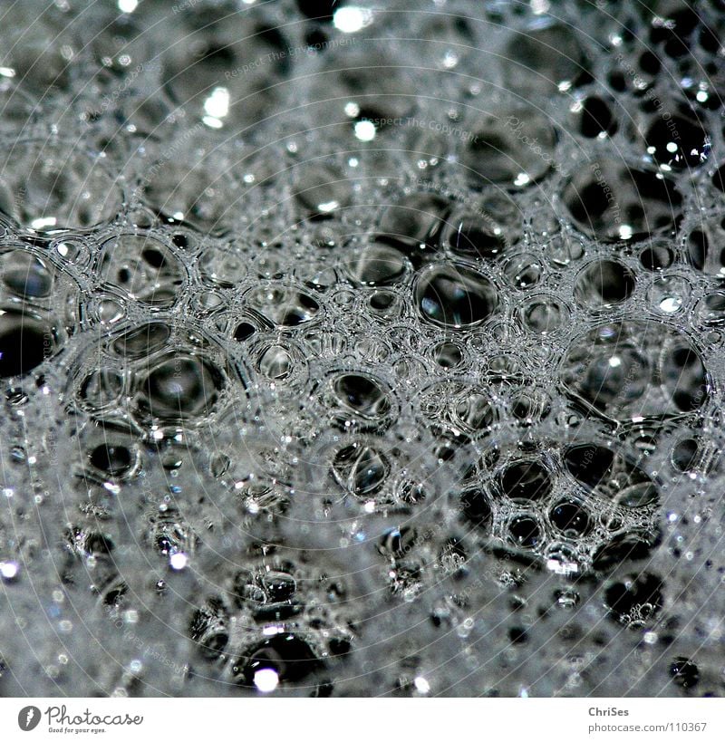 Blasen 02 Seifenblase Schaum Luft schwarz grau nass feucht Haarwaschmittel Nordwalde Makroaufnahme Nahaufnahme Bad Wasser blasen Badeschaum ChriSes Blubbern