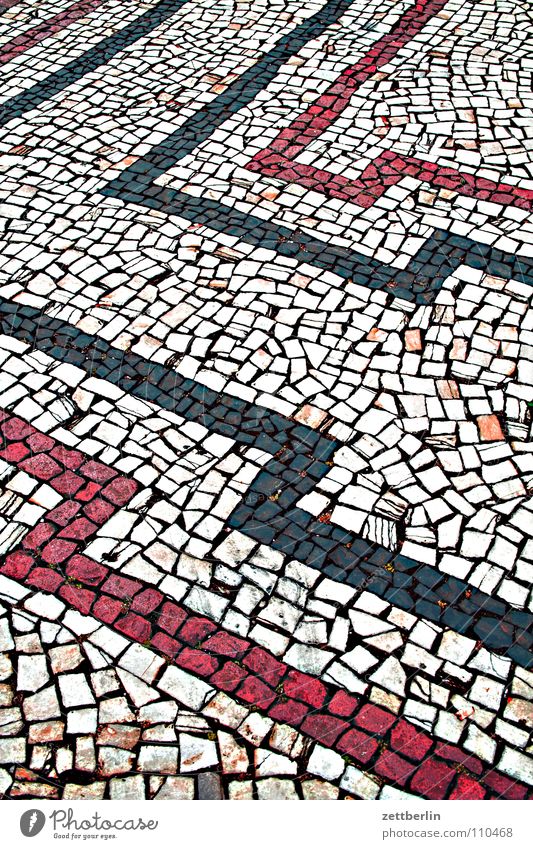 Semperoper Dresden Platz Strand Barrikade Vandalismus protestieren Bildhauer Mosaik Muster Strukturen & Formen biegen Leitfaden Verkehrswege Stein Mineralien