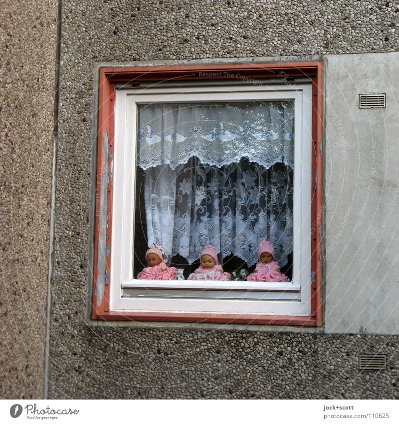 Baby Love (return) Häusliches Leben Dekoration & Verzierung Wand Fenster Puppe Sammlung Beton Babypuppe Kitsch klein verrückt rosa Leidenschaft Stolz gleich