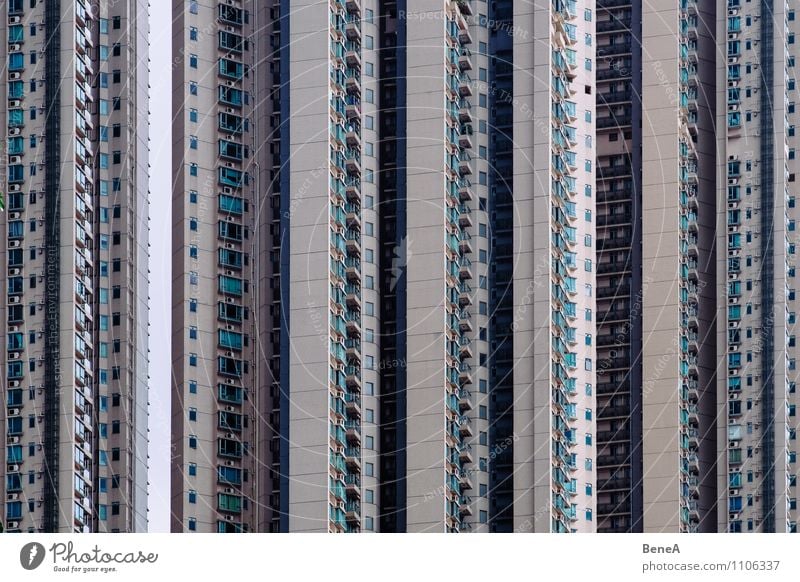 Hong Kong Walls Häusliches Leben Wohnung Haus Hongkong China Asien Stadt Hauptstadt Stadtzentrum Skyline überbevölkert Hochhaus Bauwerk Gebäude Architektur