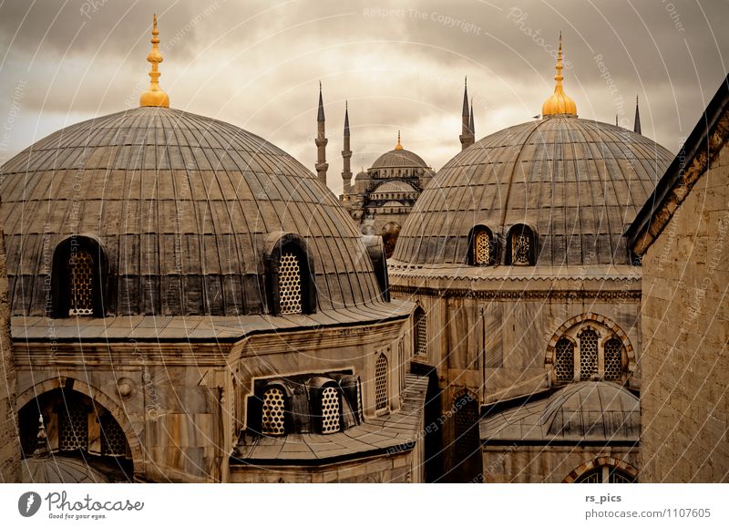 Istanbuls Wahrzeichen Architektur Hauptstadt Hafenstadt Stadtzentrum Altstadt Kirche Gebäude Sehenswürdigkeit ästhetisch Farbfoto Außenaufnahme Menschenleer Tag