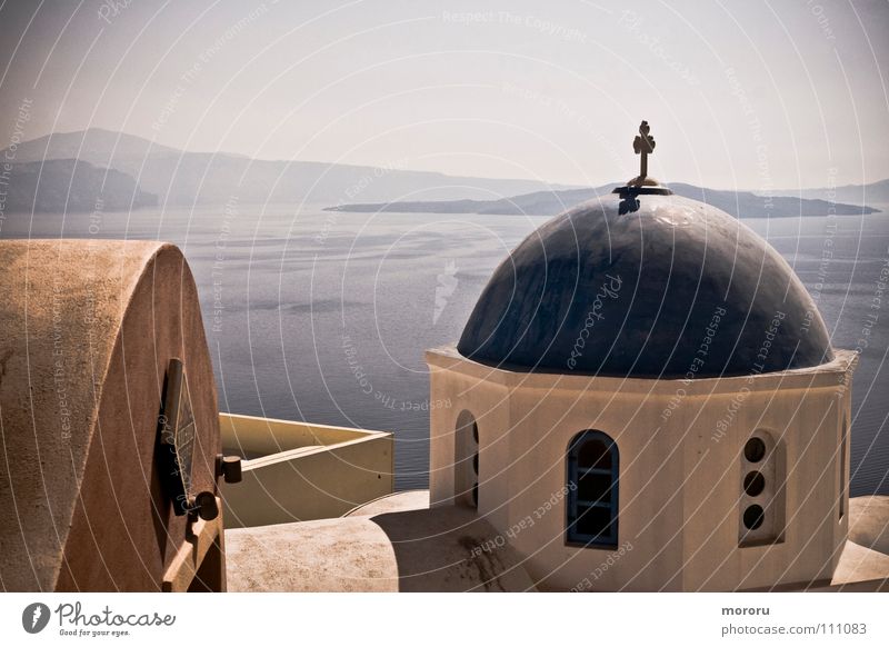 Oia Chapel Santorin Religion & Glaube Griechenland Kykladen Meer mehrfarbig traumhaft Caldera Gotteshäuser weiß-blau Vergangenheit Mittelmeer