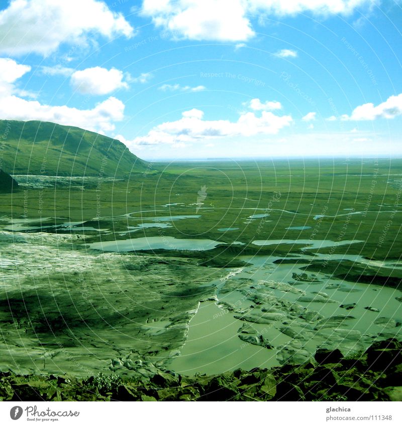 endlos in island Island zuletzt Unendlichkeit Eis kalt Regen See Gletscher Schmelzwasser schmelzen grün Wolken Ewigkeit Ferien & Urlaub & Reisen Landschaft
