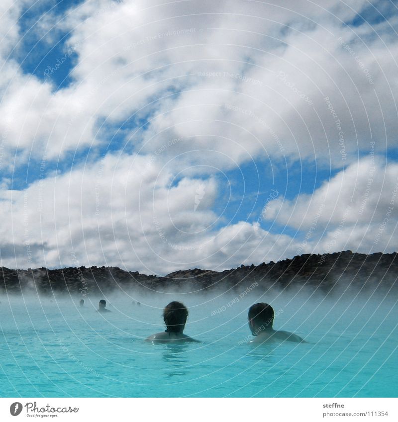 Badeparadies Island Blaue Lagune See Erholung heiß Physik Nebel Wolken weiß türkis Schwimmen & Baden Ferien & Urlaub & Reisen Geysir ruhig Schweiß Gesundheit